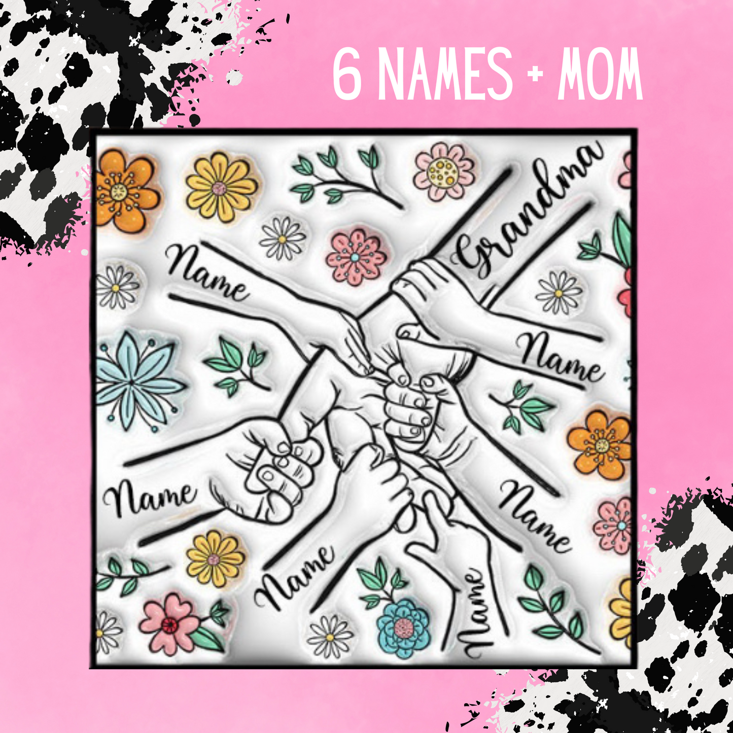 Custom up to 6 Kids Holding Moms Hand