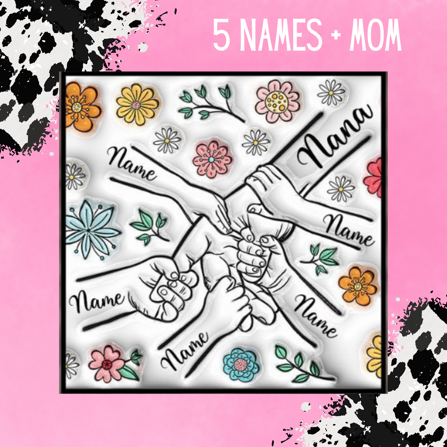 Custom up to 6 Kids Holding Moms Hand