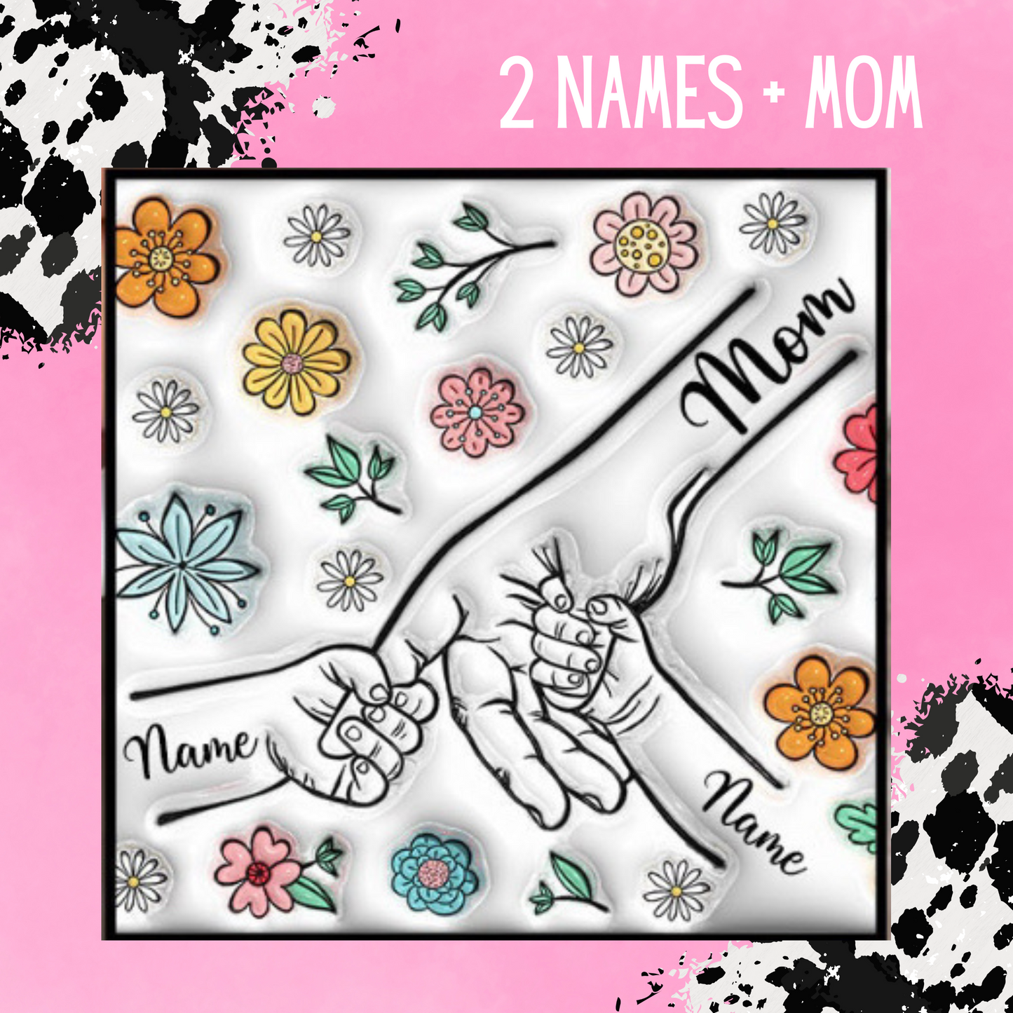 Custom up to 6 Kids Holding Moms Hand