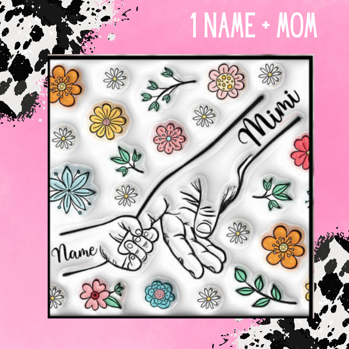 Custom up to 6 Kids Holding Moms Hand